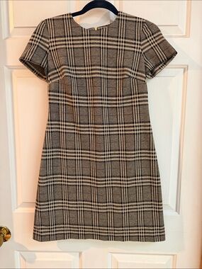 Calvin Klein Brown Plaid Mini Dress